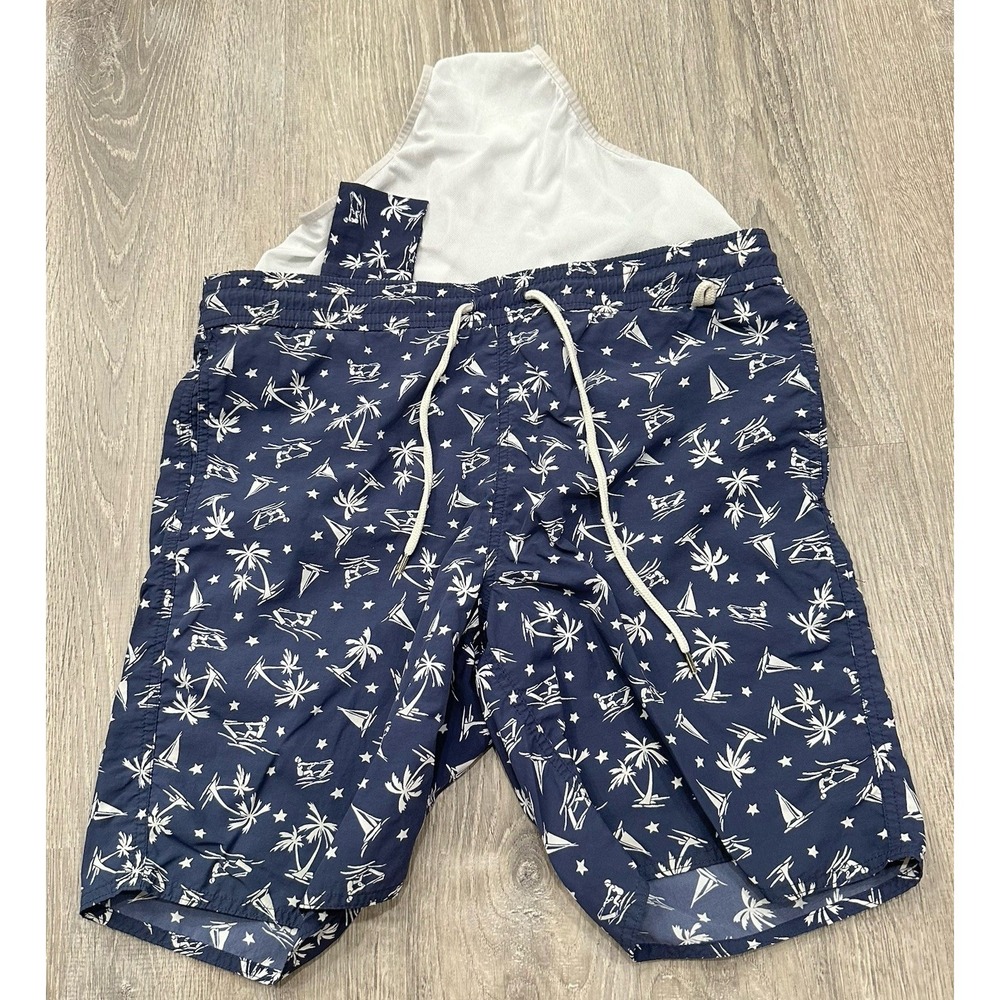Polo Ralph Lauren Shorts Men's Small Board Blue Sailing Palm Trees Swim Trunks